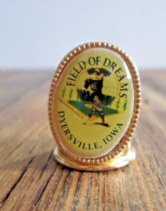 Vintage Thimble Field of Dreams Dyersville, Iowa 1" Gold Souvenir Movie Baseball - Picture 1 of 7