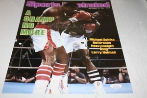 LARRY HOLMES & MICHAEL SPINKS DUAL SIGNED 11X14 PHOTO SPORTS ILLUSTRATED JSA - Picture 1 of 1