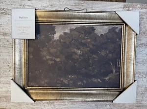 Moody Trees Framed Wall Canvas Board Threshold With Studio McGee 16”x12” NEW - Picture 1 of 5