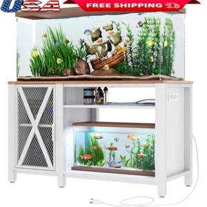 Heavy Duty Metal Aquarium Stand W/ Power Outlets Organized Storage 55-75 Gallons - Picture 1 of 7
