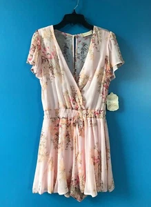 Altar'd State Romper Women's Size Small Floral Shorts Blouse Pink NEW with Tags! - Picture 1 of 10