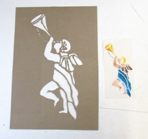 Cherub Trumpeting Stencil Hand-Cut Free Postage - Picture 1 of 1