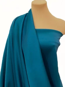 TECHNO PEACOCK/TEAL ,58" BTY.. STRETCH ..DRESSES, PANTS, JUMPSUITS, - Picture 1 of 8