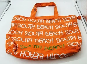 Robin Ruth South Beach Canvas Tote Bag Font Lined With Pocket and Zipper - Picture 1 of 2