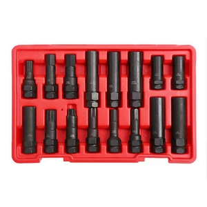16pc Security Locking Key Lug Nut Master Pro Socket Set Tool Kit Wheel Removal - Picture 1 of 6
