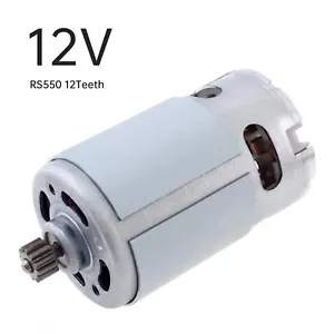 RS550 Gleichstrommotor 8,5mm 12 Zähne Getriebe Mikromotor 12V 19500U/min Elektro Sägemotor - Bild 1 von 12