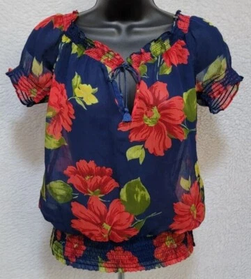 Camisa Top Blusa Hollister Mujer Talla S Pequeña Multicolor Floral Foto 1 de 4