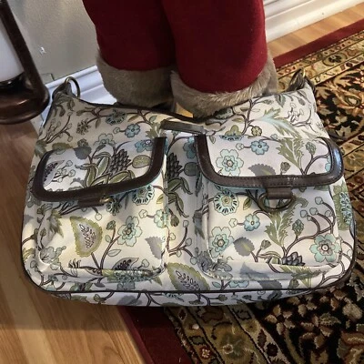 GiGi Hill Floral Shoulder Bag Canvas Tote Purse Handbag - Image 1 of 4