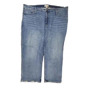 Madewell Plus Size Slim Wide-Leg Crop Jeans in Reggie Wash Size Plus 37 Blue - Picture 1 of 5