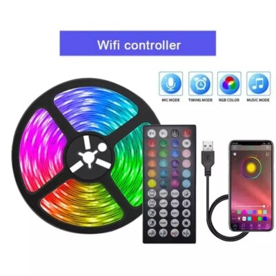 USB LED Strip Lights RGB 5050 Led Light Bluetooth App Control Flexible LED Lamp - Image 1 of 4