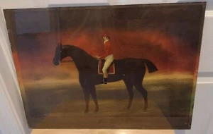 1795 Reverse Painted Glass Mezzotint Laurie Whittle Horse Skylark By Highflyer - Picture 1 of 12