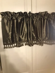 JC Penney HOME Avocado Tailored Window Valance 54 wide with Tassel Fringe - Picture 1 of 5