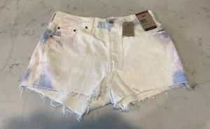 WOMEN'S LEVI'S 501 DENIM JEAN TIE DYE SHORTS SIZE 29 NEW WITH TAGS - Picture 1 of 9
