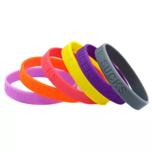 4 pulseras de silicona para concientización sobre alerta médica contra el cáncer tamaño adulto - Imagen 1 de 19