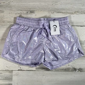 ZYIA Active Women’s Lilac Shine Bomber Shorts Purple Lined Running Size Medium - Picture 1 of 8
