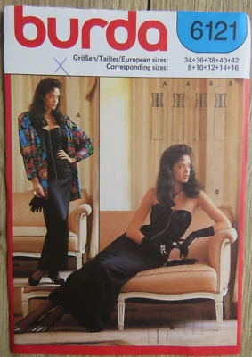 Burda 6121 Sewing Pattern Ladies Evening Ball Gown Prom Dress Cut Size 8-16 - Image 1 of 4
