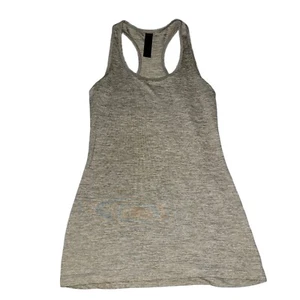 Camiseta sin mangas Yogalicious XS Buttery Soft Stretch tejida gris jaspeado espalda deportiva - Imagen 1 de 6