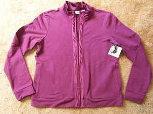 Womens Spring Jacket Zip Up Jaclyn Smith Red Burgundy Size Small NWT - Picture 1 of 4