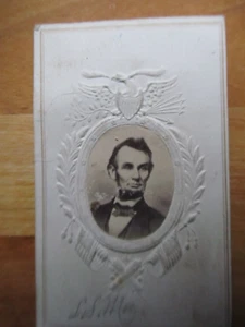 Rare Fancy Patriotic Civil War Carte de Visite Photo of Abraham Lincoln, CdV - Picture 1 of 7