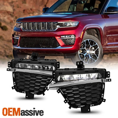 For 2022-2024 Jeep Grand Cherokee [Two-Row] LED Fog Lights Pair w/ Wire+Switch - Image 1 of 4