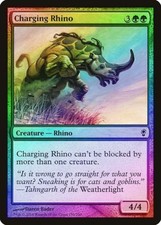 Charging Rhino FOIL Conspiracy NM Green Common MAGIC GATHERING CARD ABUGames