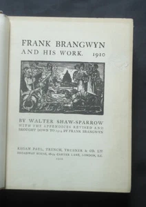 FRANK BRANGWYN & HIS WORK by Walter Shaw Sparrow: Art / Artists / Platess / 1920 - Imagen 1 de 12