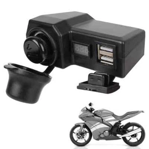 Motorbike Retrofit Fast Charger with Cigarette Lighter10-24Voltage Display Meter - Picture 1 of 8