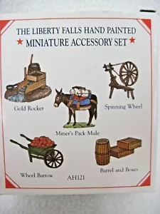 NIB LIBERTY FALLS HAND PAINTED MINIATURE ACCESSORY SET SOLID PEWTER AH121 - Picture 1 of 5