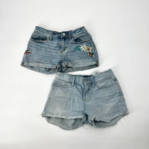 2 Pairs Girls Jean Shorts Denim Cutoffs Old Navy Shorts Lot of 2 Pairs Size 10 - Picture 1 of 9