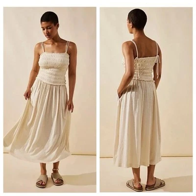 Vestido midi FREE PEOPLE FP BEACH Sienna con tiras talla XS/S Foto 1 de 4