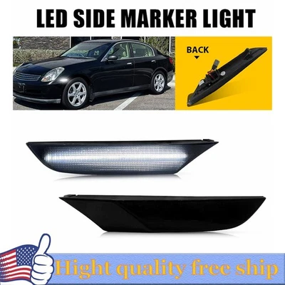 Parachoques delantero blanco LED luces de señalización laterales Y para Infiniti G35 2003-2006 sedán 4P Y Foto 1 de 4