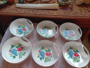 Vintage Lenox Ware Melamin 8er Set Obstschalen mit Griff 6" - Bild 1 von 5