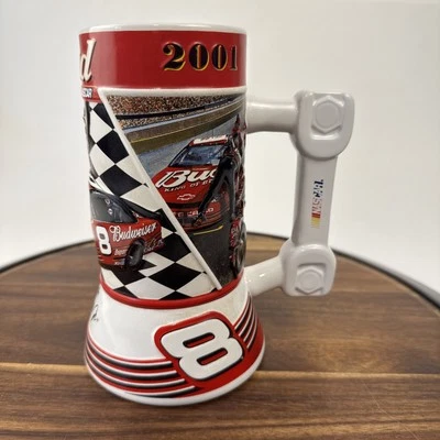 De colección Dale Earnhardt Jr NASCAR 2001 Budweiser Beer Stein en relieve #33805 Racing #8 Foto 1 de 4