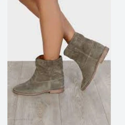 Isabel Marant Crisi Botines Gamuza Cuero Taupe Verde 37 o 7 USA Botas Foto 1 de 4