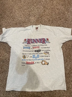 Camiseta de correr Fruit Of The Loom vintage años 90 talla puntada única XL Foto 1 de 4