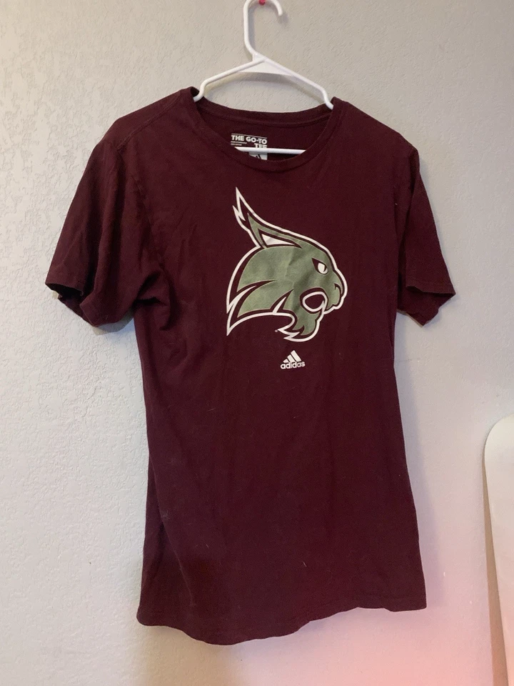 Adidas Texas State Bobcats Women’s M Maroon Graphic Go-To Tee Short Sleeve - Image 1 of 4