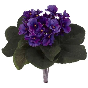 Fast natürliche 9" African Violet Künstliche Pflanze Home Decor Lila 6er Set - Bild 1 von 1