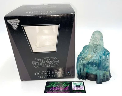 Mini busto coleccionable iluminado Qui-Gon Jinn 2008 gigante holográfico suave con caja Foto 1 de 4