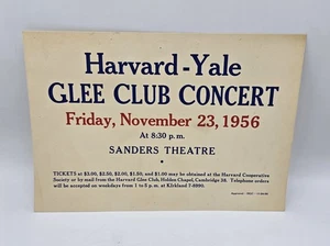Harvard & Yale University Glee Club - 1956 Concert Sign Sanders Theater - Picture 1 of 5
