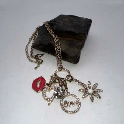 Charming Charm Necklace THALIA SODI Rhinestone Gold-tone Red Enamel - Image 1 of 4