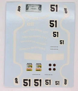 Decal Unbranded Corvette 1974 Le Mans #51 Elf Travelers Checks 1:24 - Picture 1 of 2