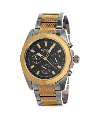 Reloj informal de cuarzo analógico para hombre OMAX clásico vestido esfera negra impermeable redondo 44 Foto 1 de 3
