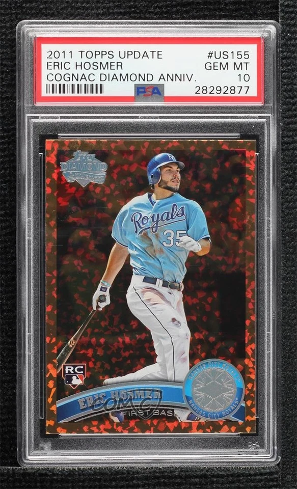 2011 Topps Update Cognac Diamond Anniversary Eric Hosmer PSA 10 GEM MT Rookie RC - Image 1 of 2