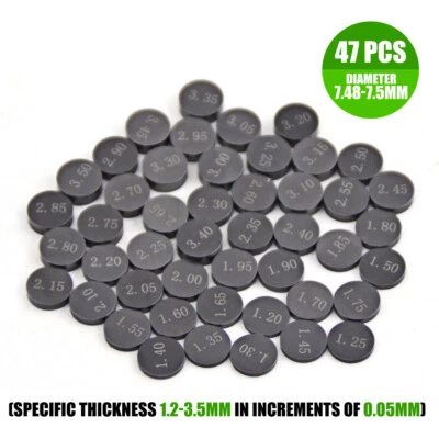 Cuñas de válvula de 7,48 mm PARA HONDA SUZUKI KAWASAKI YAMAHA moto de cross ATV 47 piezas 1,2-3,5 mm Foto 1 de 4