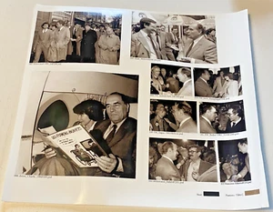 Photo argentique F. MITTERAND avec Bedos, Jarre, Rampling -41 x 35 cm - Bel Etat - Foto 1 di 3