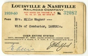 Pass annuale - Louisville & Nashville Railroad 1959-1960 #32082 - Foto 1 di 2