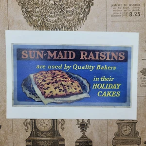 Sonnenmädchen Rosinen gebraucht von Qualitätsbäckern 1920er Werbung Repro Postkarte - Bild 1 von 4