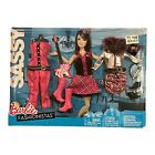 PACK DE MODE IMPERTINENTE BARBIE FASHIONISTAS ROSE BOTTES JUPE PLAID MANTEAU FOURRURE