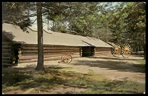 Postkarte Holzfällermuseum Rheinländer Wisconsin 1964 L.L. Cook Co. - Bild 1 von 2