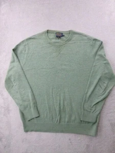 Pendleton Sweater Men Size Large Green Crewneck Knit Cotton Pullover Long Sleeve - Picture 1 of 10